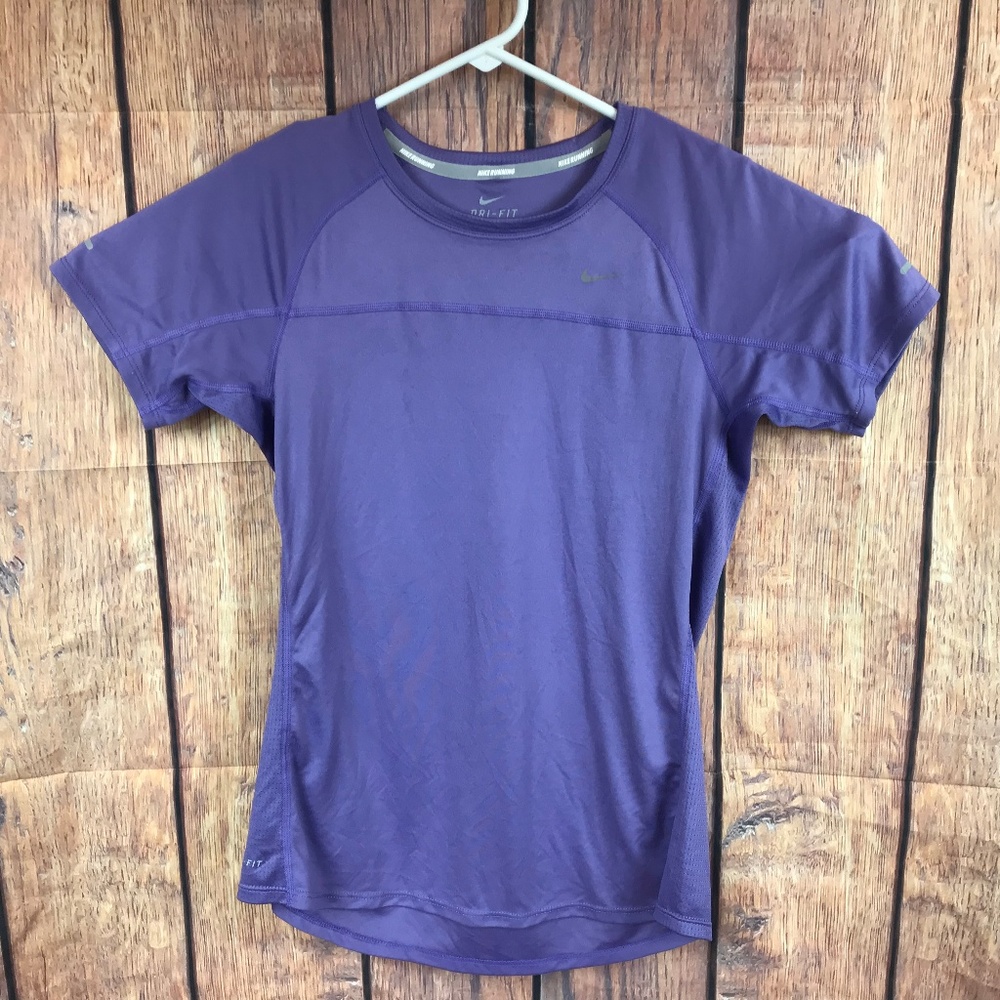 Nike Dri Fit running top shirt purple size medium
